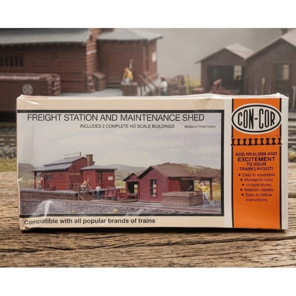 Con-Cor 9022 HO Scale Freight Stations And Maintenance Shed Brand New Sealed